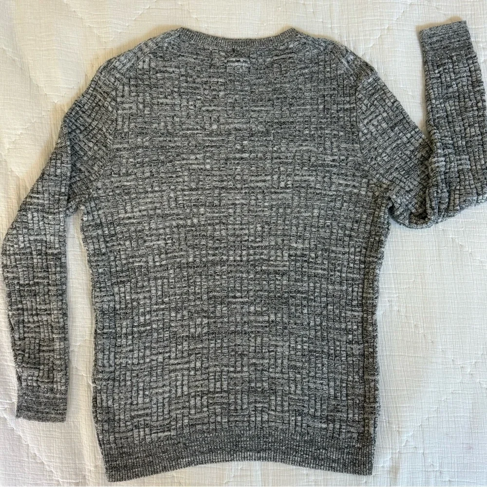 Tasso Elba Men’s Gray Textured Knit Crewneck Sweater Size L